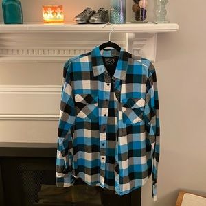 Fox brand flannel, size large
